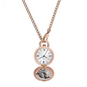 Women's Jacqueline Three-Hand Rose Gold Stainless Steel Watch Locket by Fossil